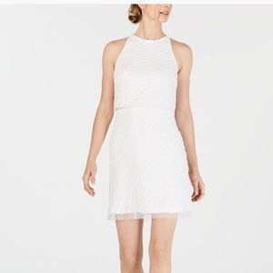 Adrianna Papell White beaded cocktail dress